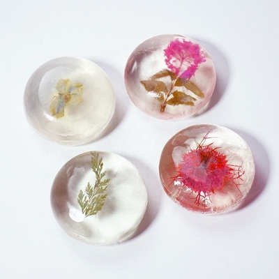 Custom Vegan Base Cleansing Facial Body Cleansing Glycerin Handmade Amino Acid Transparent Bath Flower Crystal Soap