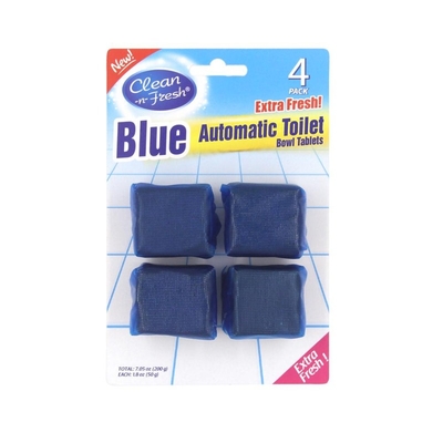 Disposable Blue 50g*4pk Automatic Toilet Bowl Tablets Natural Toilet Bowl Bowl Cleaner Tablets Tank